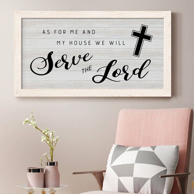 " Serve The Lord Cross ", White Framed