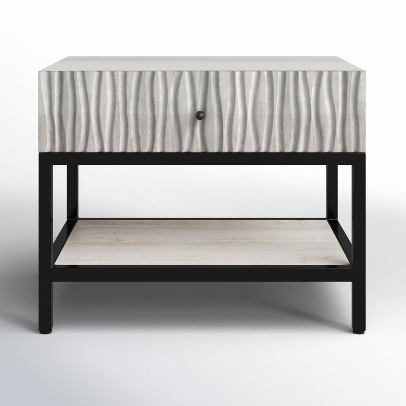 Oldham 1 - Drawer Metal in White/Black