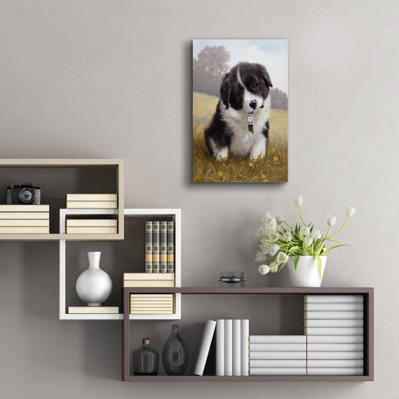 «Border Collie Puppy» par John Silver, H 24 po x l 16 po x P 0,2 po