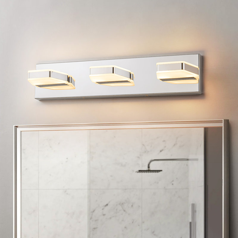 Pebley 3 - Light Dimmable LED Vanity Light, Chrome