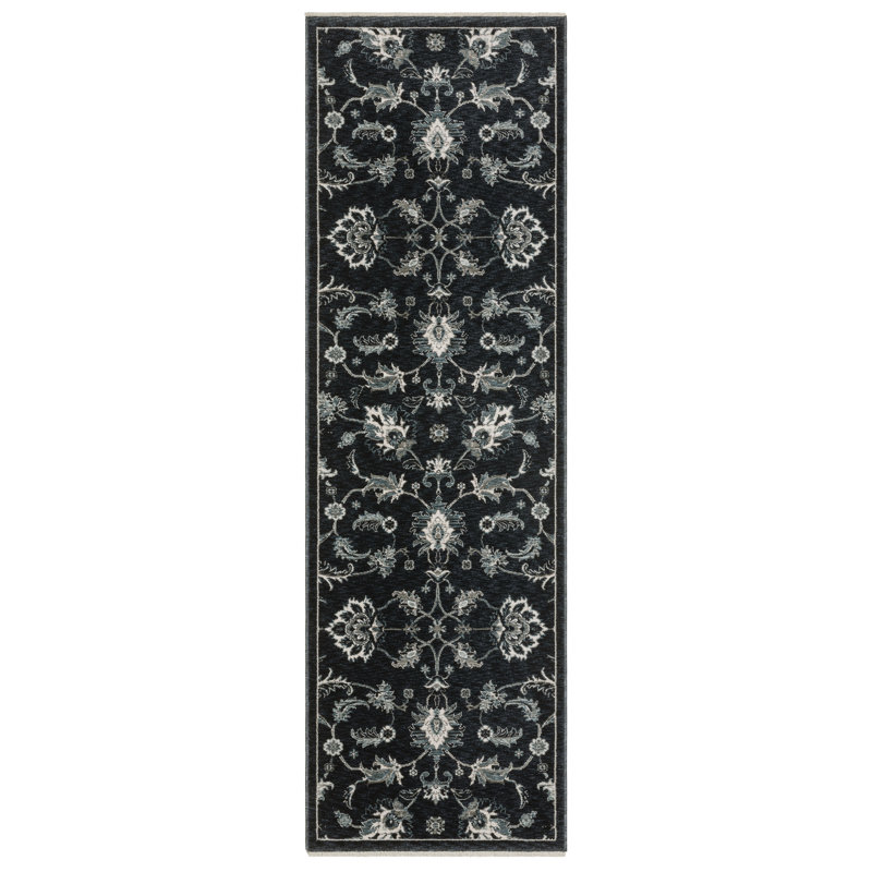 Eidan Oriental Blue/ Ivory Area Rug, Runner 2'3" x 7'9"