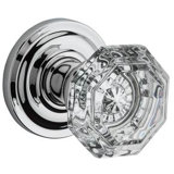 Crystal Passage Door Knob with Traditional Round Rose