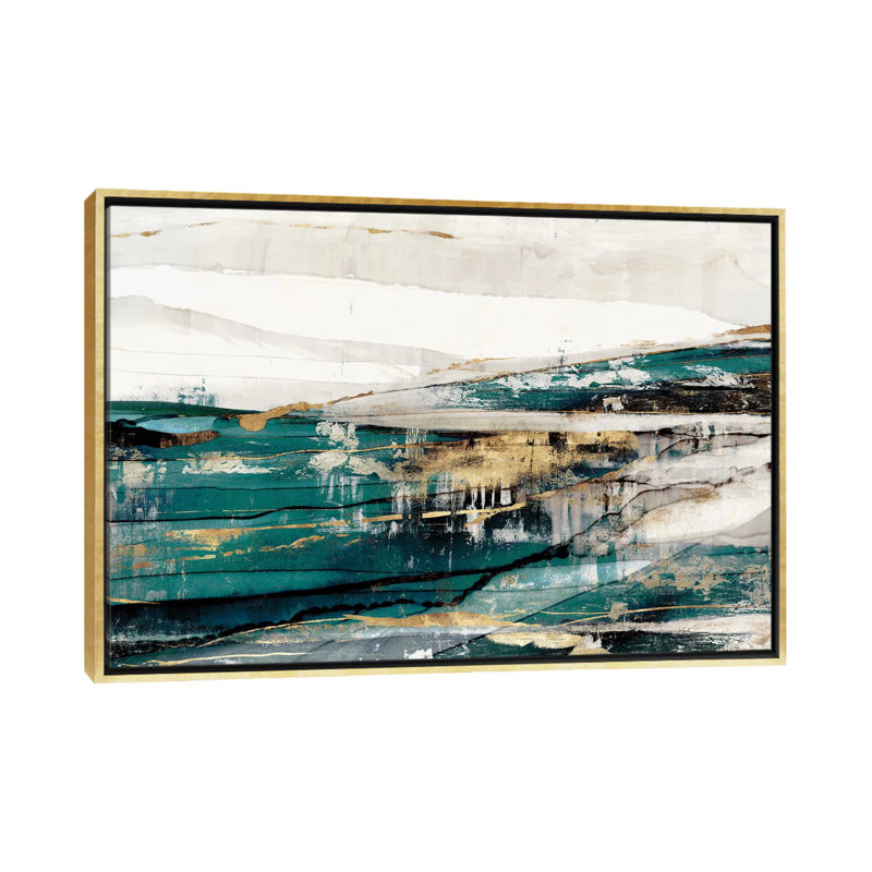 «Delighted Teal Version» par Isabelle Z - impression d'art graphique, H 40 po x l 60 po x 1,5 po, Aucun mat
