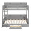 Bunk Beds With Storage Shelves ,Drawer, LED ,Charging Station, Guardrails And Ladder-1998733405