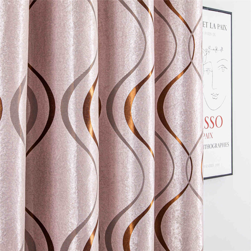 Rizwan Room Darkening Curtain Single Panel, Brown