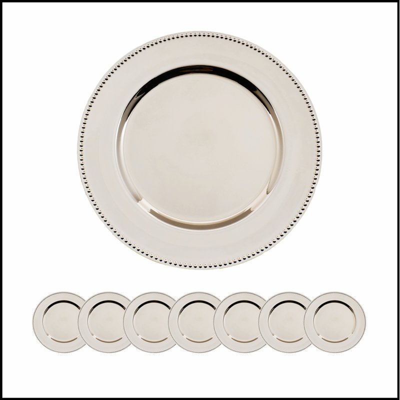 8 Pack Plastic Charger Plate, D13"