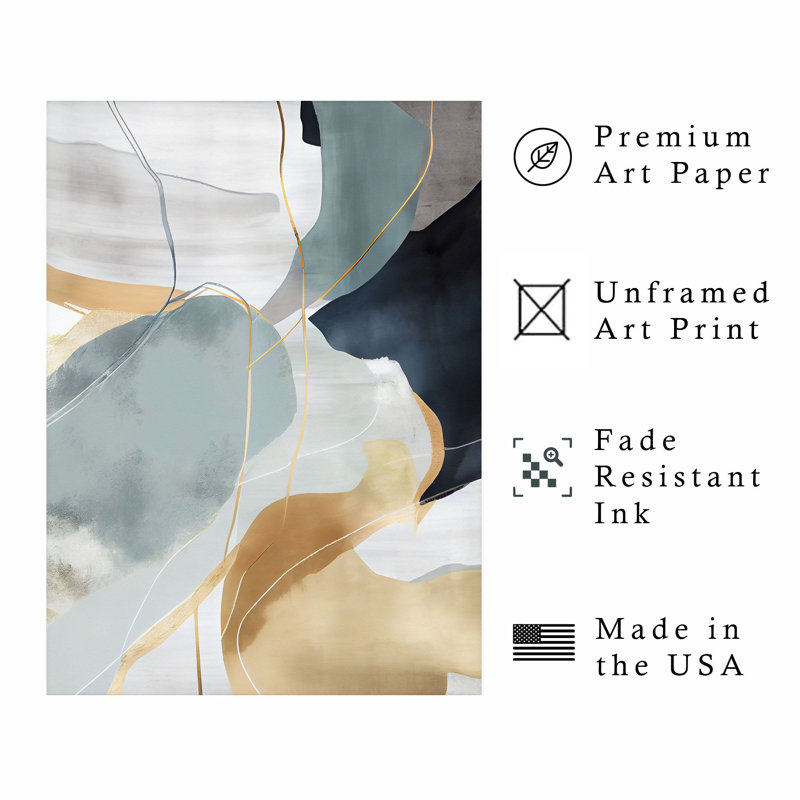 «Abstract Abstract Scandinavian Dream III», reproduction d'art moderne sans cadre Mid-Century, H 36 po x l 24 po