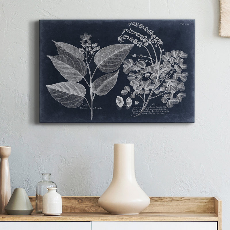 «Foliage On Navy III», reproduction sur toile tendue, H 60 po x l 40 po x P 1 po