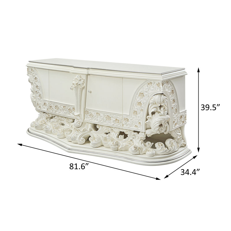 Adara Antique White 2-Drawer Dresser with Felt Lining