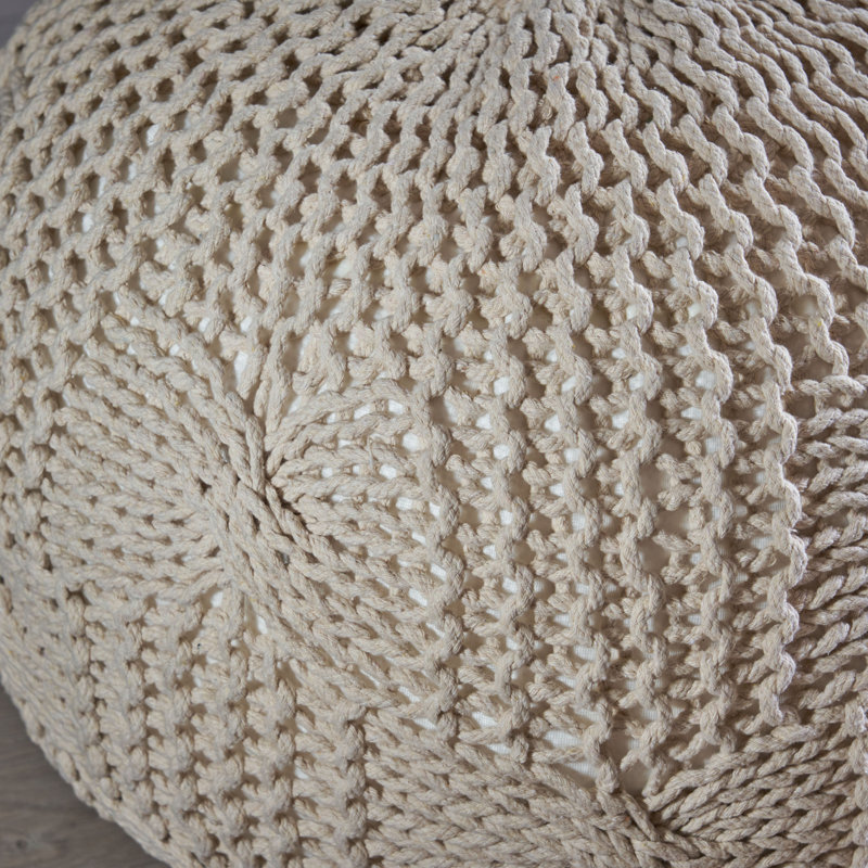 Pouf rond en coton Bordeaux, lavande, Polyester lavande