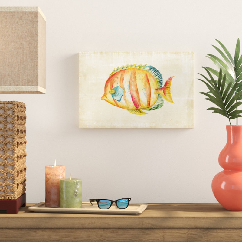 Aquarium Fish II by Chariklia Zarris - Painting Print, 30cm H x 46cm W, Black Floater Framed