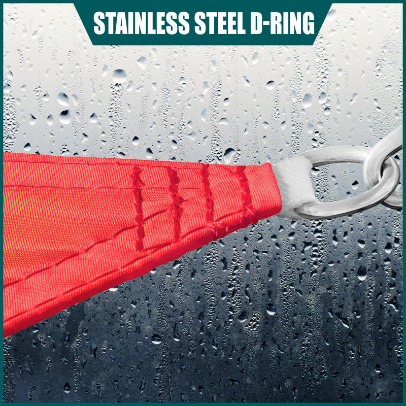 Royal Shade Waterproof Triangle Shade Sail With Hardware Kit, 12'x 12', Red