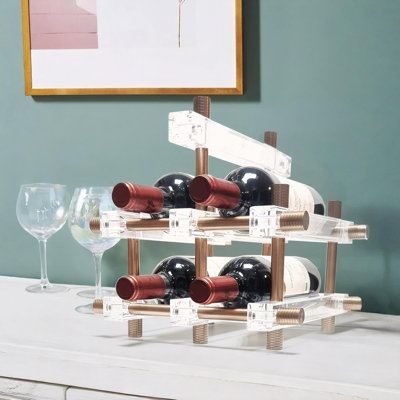 Countertop Wine Bottle Holder, Bar Liquor Display Rack, Kitchen Storage Organizer