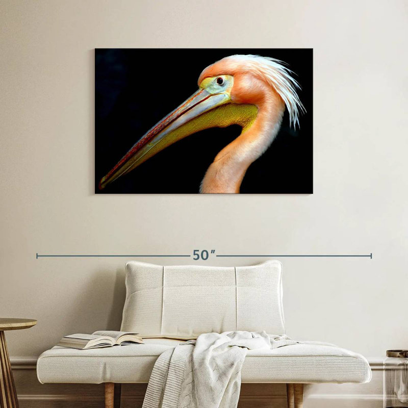 Peach Pelican Profile, 26" H x 39" W