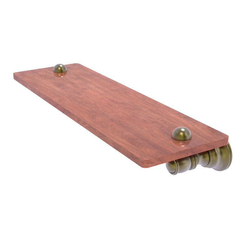 Freyja Ironwood Bracket Shelf, 2.4" H x 16" W x 5.54" D, Antique Brass
