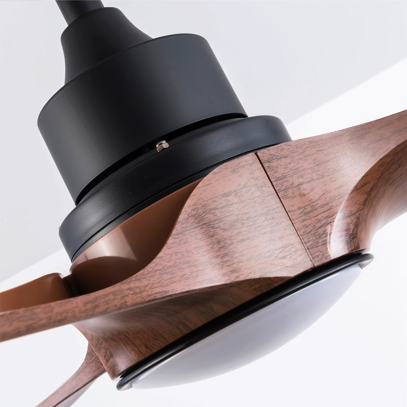 Hot Sales 52 Inch Modern Ceiling Fan With 3 Color Dimmable 3 ABS Blades Remote Control Reversible DC Motor With Led Light