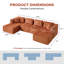 Canapé modulaire confortable en forme de U de 129 po de largeur avec porte-gobelets - Luxueux 6 pièces revêtu de velours côtelé pour une détente ultime dans votre salon-22150569-22261896-22261900