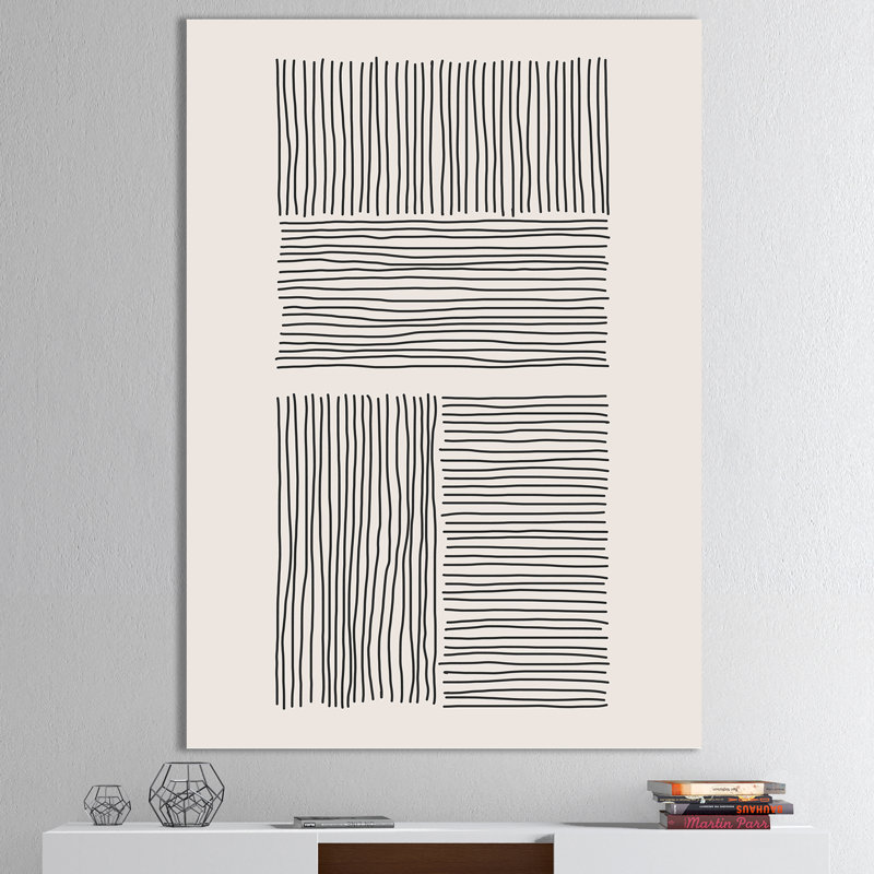 Minimal Geometric Lines and Squares IV - Impression sur toile tendue, H 46 po x l 36 po x P 1,5 po