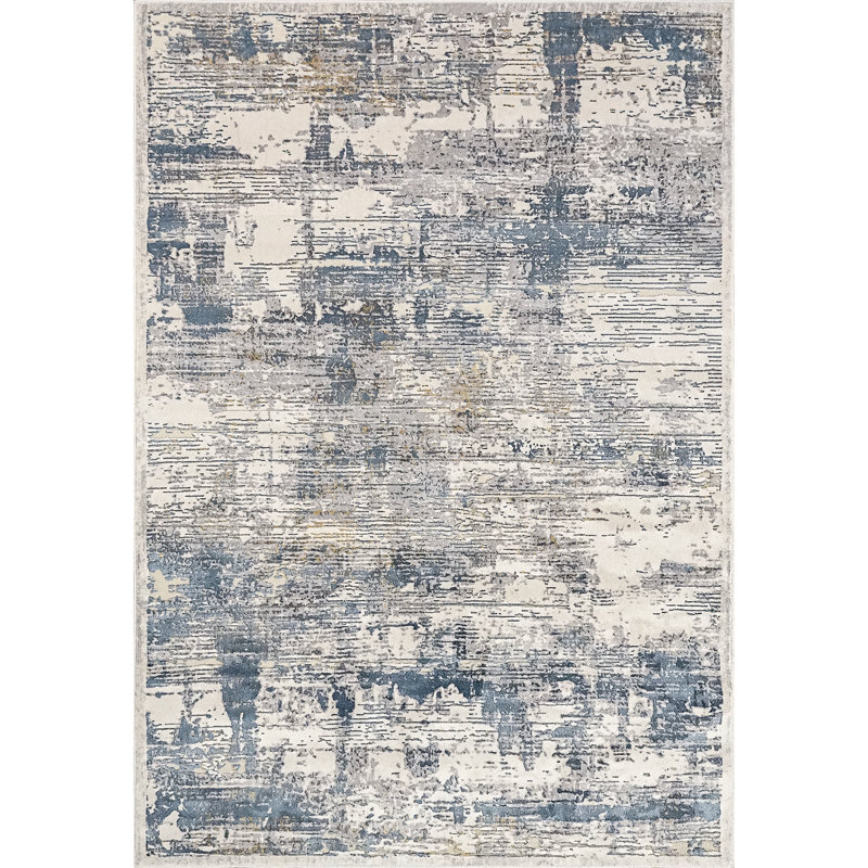 Marcia Viscose Abstract Indoor Rug, Rectangle 6'7" x 9'6"