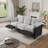 77"Wide Modern Double Layered Chenille and PU Power Recliner Sofa 3 Seater Couch with USB and Type-C Ports,Gray-120843448
