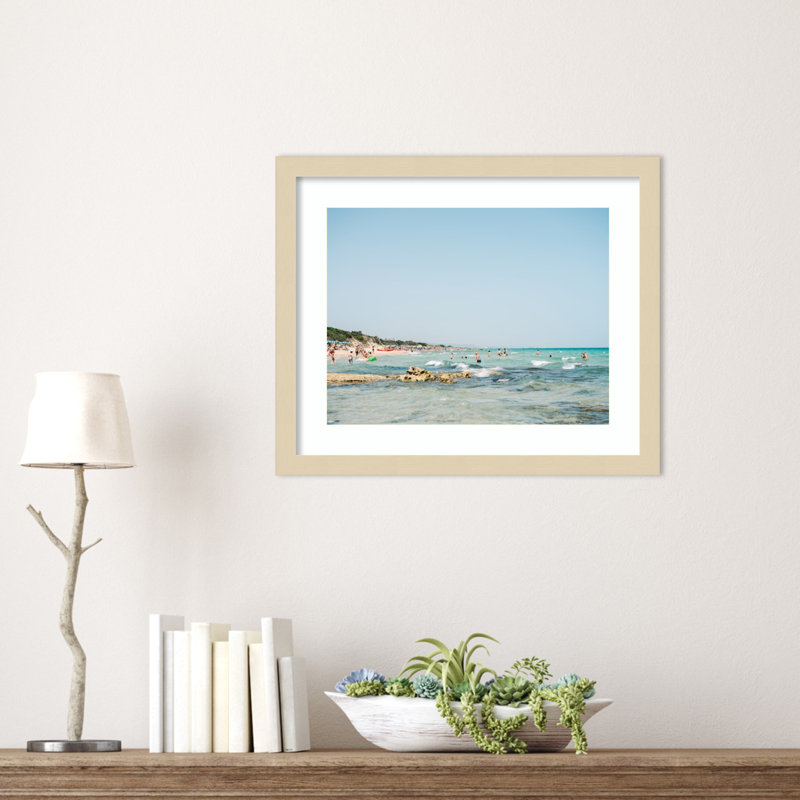 «Ostuni Summer 2» par Raisa Zwart, reproduction d'art encadrée sur bois, H 14 po x l 17 po, Svelte naturel