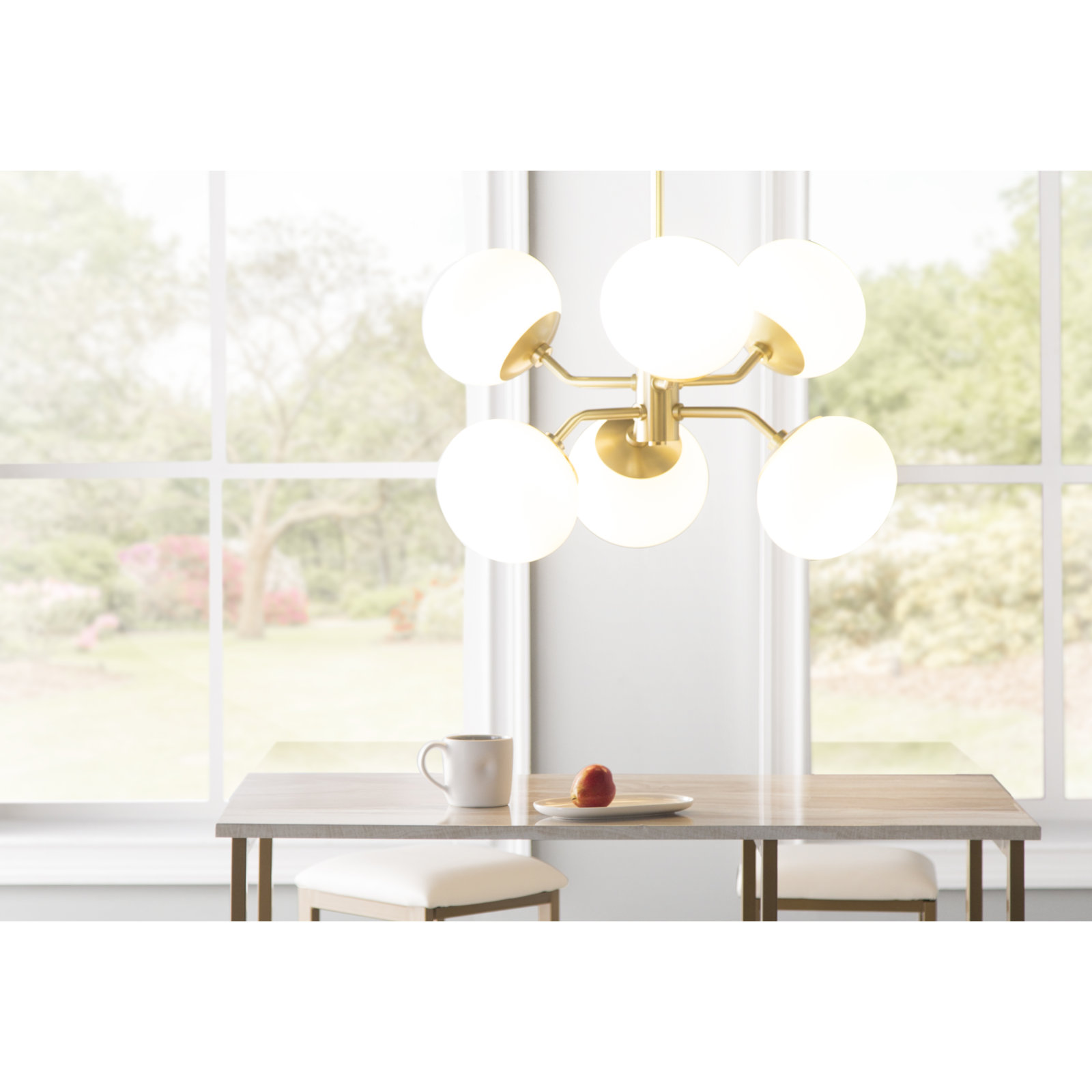 Alex 6 - Light Sputnik Chandelier, Aged Brass
