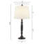 Ensemble de 3 lampes de table et sur pied - Lampe sur pied debout de 58 po et lampes de table de 25,5 po, éclairage d'appoint vintage noir pour chevet de chambre à coucher, table de chevet de salon, lecture de bureau et décoration intérieure