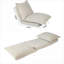 Fauteuil à billes convertible à simple siège, canapé-lit à dossier rabattable en tissu beige doux pour espaces de vie intérieurs compacts et coins de lecture