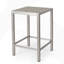 Table de bar d'extérieur en aluminium de 43 po avec plateau en verre trempé, finition grise, résistant à la rouille et durable