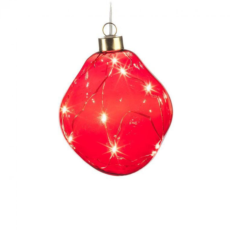 Ornement boule DEL, Rouge