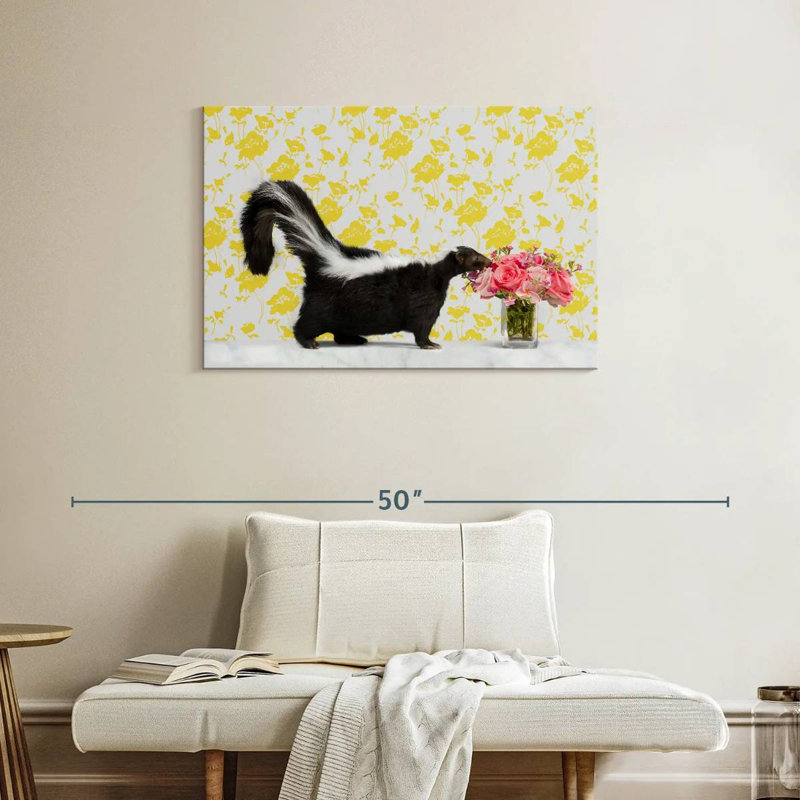 Skunk And Roses, 24" H x 36" W