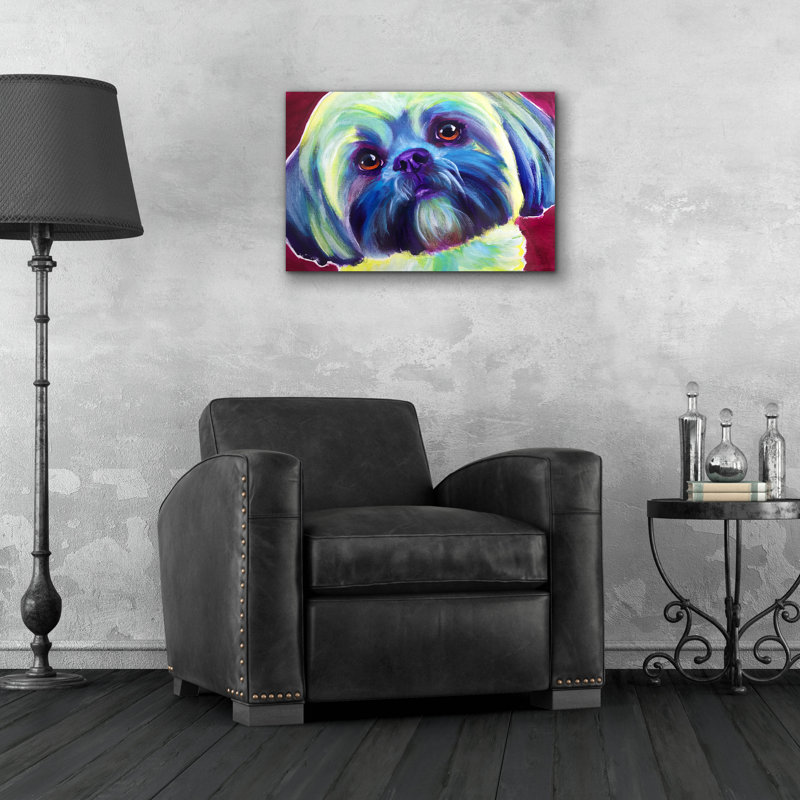 Hokku Designs «Lhasa Apso - Sadie» par Dawg Painter, art mural en verre acrylique ACR-44485, H 16 po x l 24 po x P 0,2 po
