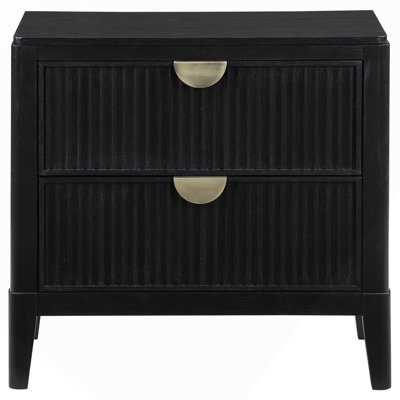 Mason Black 2-Drawer Nightstand
