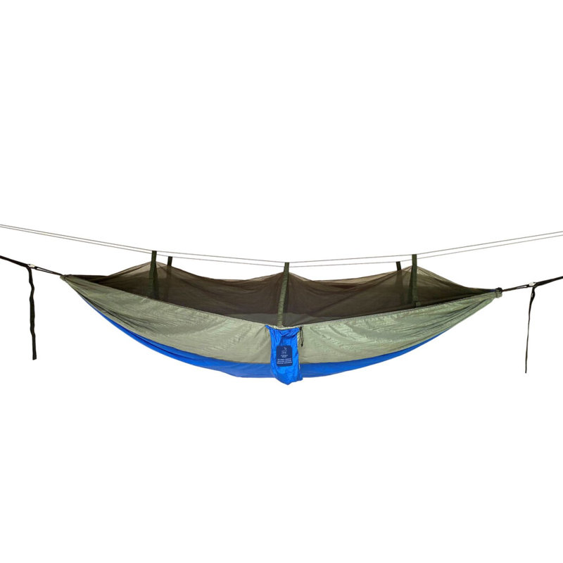 Hamac de voyage Hidden Wild avec moustiquaire - 2,97 m - Bleu