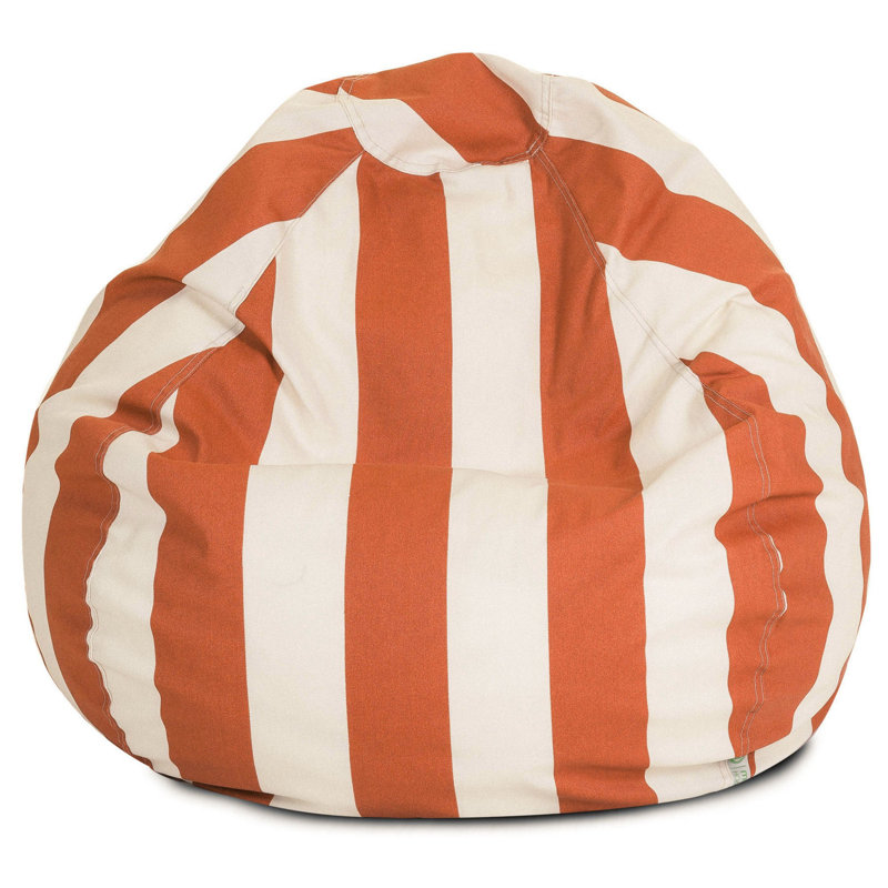Fauteuil poire standard classique, Orange brulé / crème, H 22 po x l 28 po x P 28 po