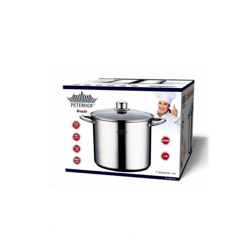 Marmite en acier inoxydable avec couvercle 12,6 pte / 12 L Peteroff