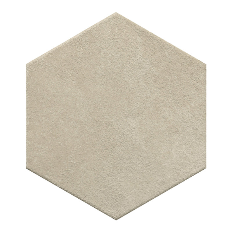 Handmade 9X10 Hexagon Porcelain Tile, Beige