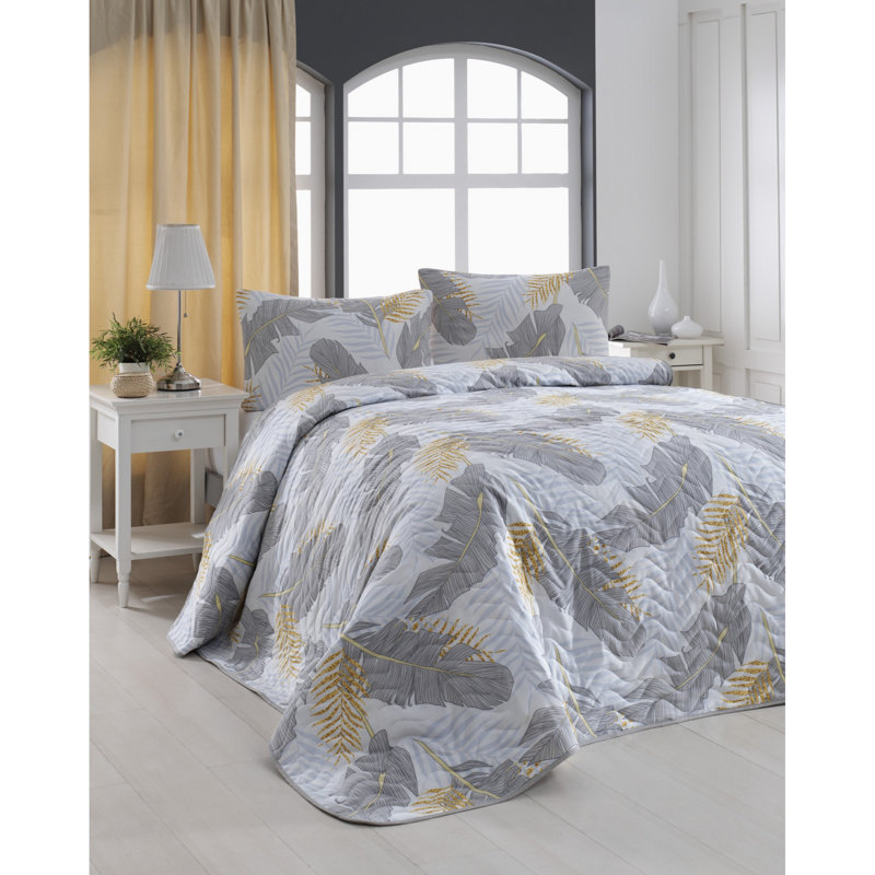 Cotton Blend Floral Coverlet, 79" x 98" Bedspread