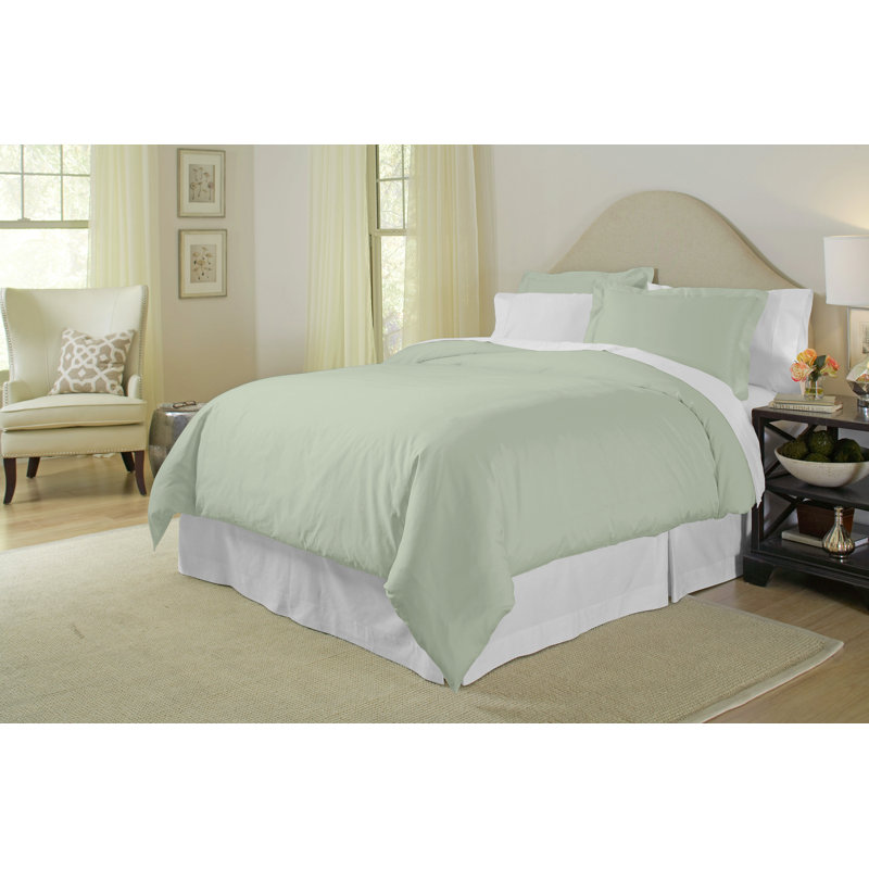 100% Cotton Sheet Set, Twin Sheet Set with 1 Pillowcase, Sage