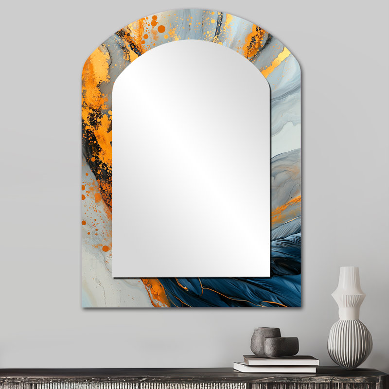 Jaune Sultans Pride Turquie II - Turquie, miroir décoratif décoratif asymétrique, 34 po x 25 po