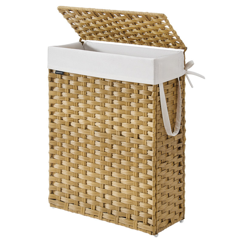 Laundry Basket With Lid And Handles, Yellow