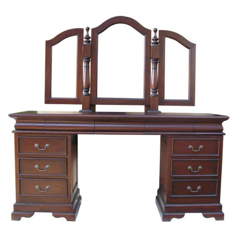 Lloyd Dressing Table with Mirror, Wax