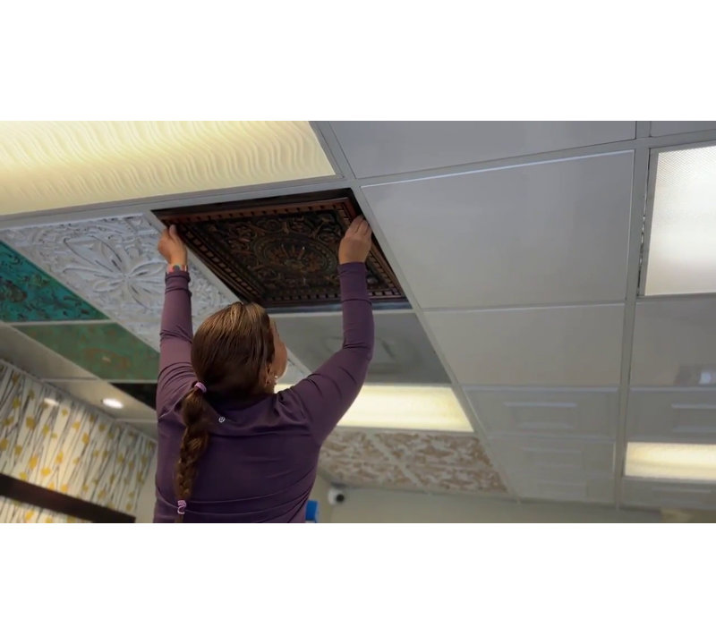 Da Vinci 24'' x 24'' Antique Copper PVC Ceiling Tiles