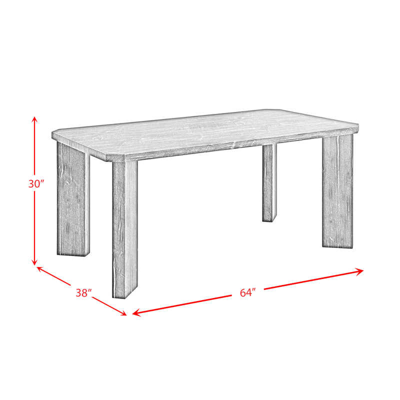White Faux Marble Top Rectangular Dining Table