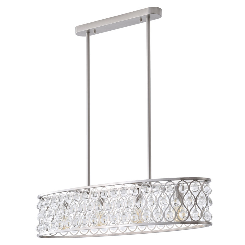 Lustre en cristal 4 lumières, Teinture nickel