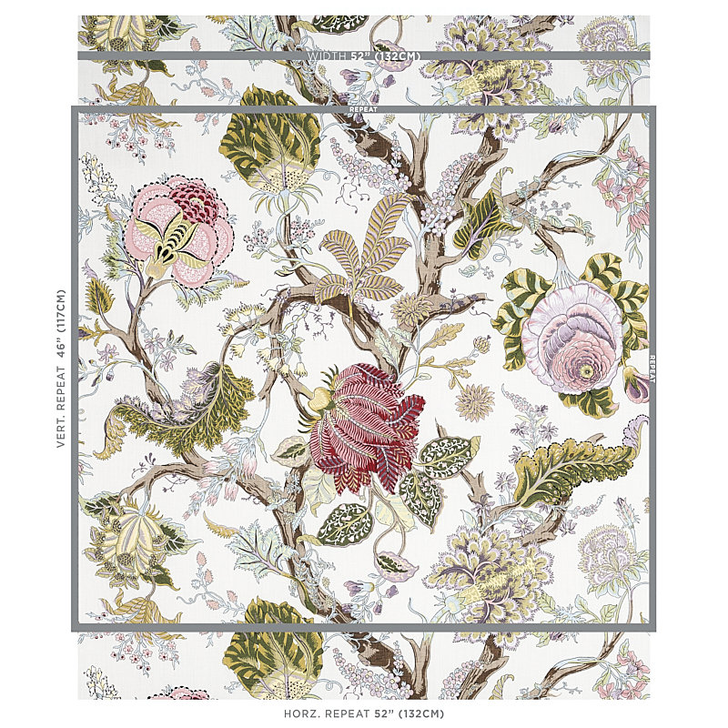 Tissu indien avec arbre, Printemps