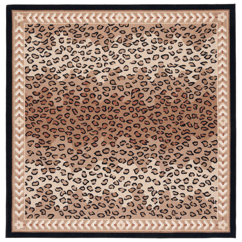 Journey Performance Machine Washable Animal Print Rug, Square 6'7"