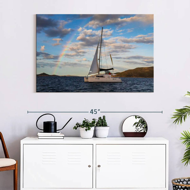 Mehar Rainbow Over Catamaran, 26" H x 39" W