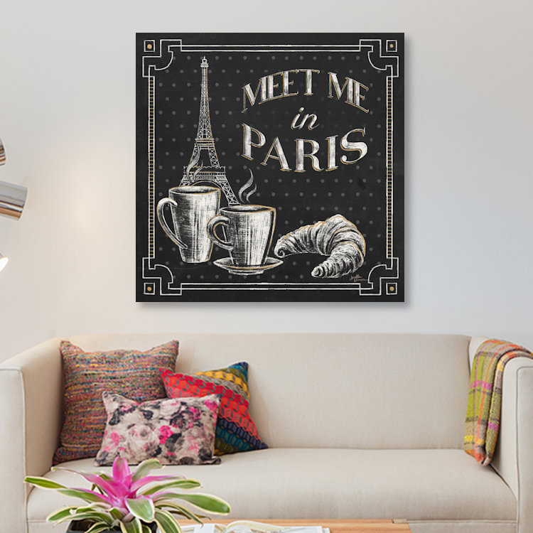 « vive paris viii », art textuel sur toile tendue, H 12 po x l 12 po x P 0,75 po, Toile tendue, Pas de tapis