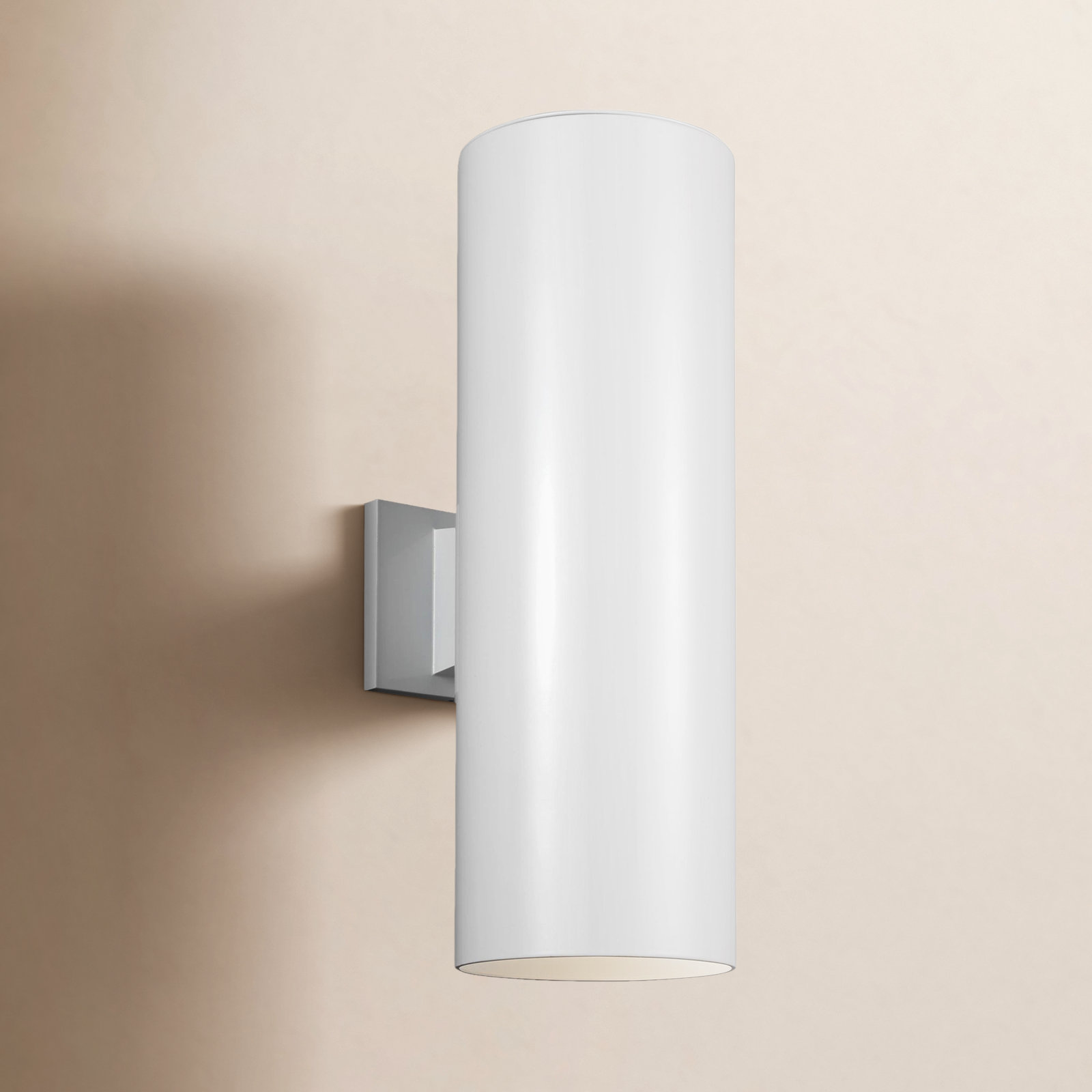 Dylan Integrated LED Outdoor Armed Sconce, 14.25" H x 5.125" W x 5.125" D, White